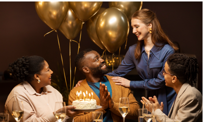 Stock image of birthday event catering