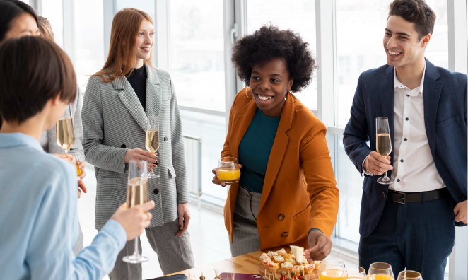 Stock image of office catering setup